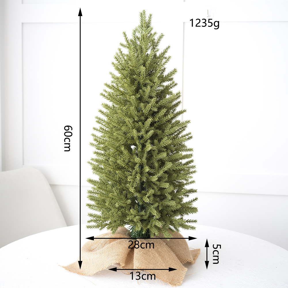 Decoración coreana del árbol de Navidad de escritorio PE flocado árbol de Navidad verde árbol de Navidad ventanas de decoración de la fiesta