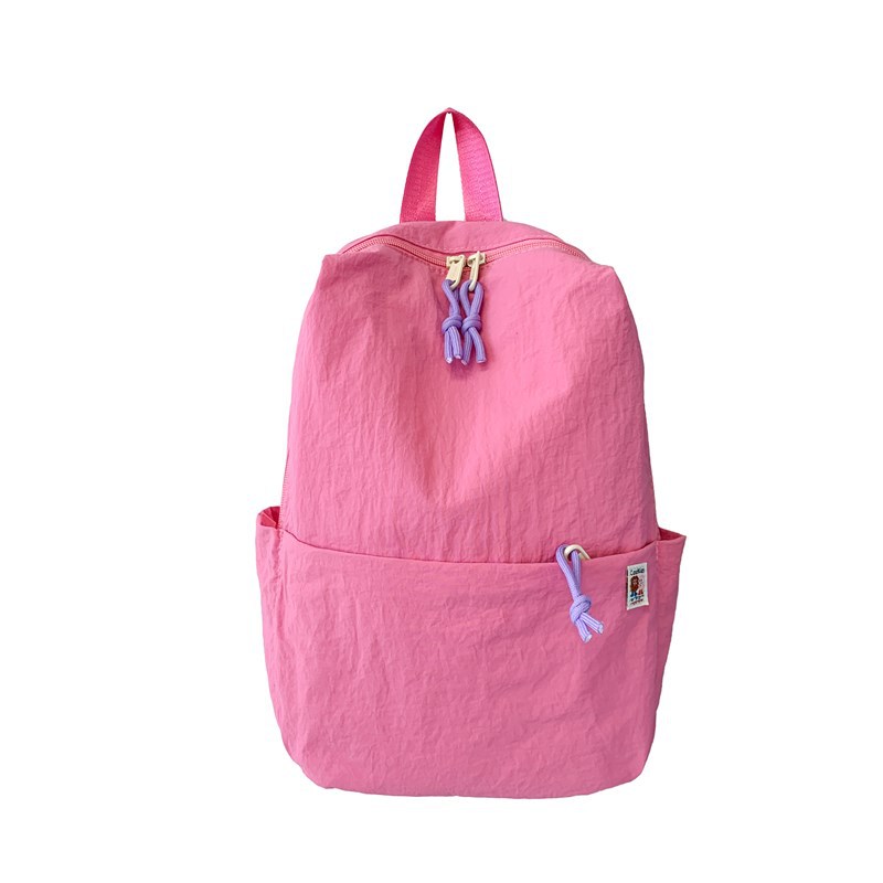 Mochila de color macaron para niños y niñas, mochila escolar de gran capacidad, mochila infantil de color sólido ligera y casual
