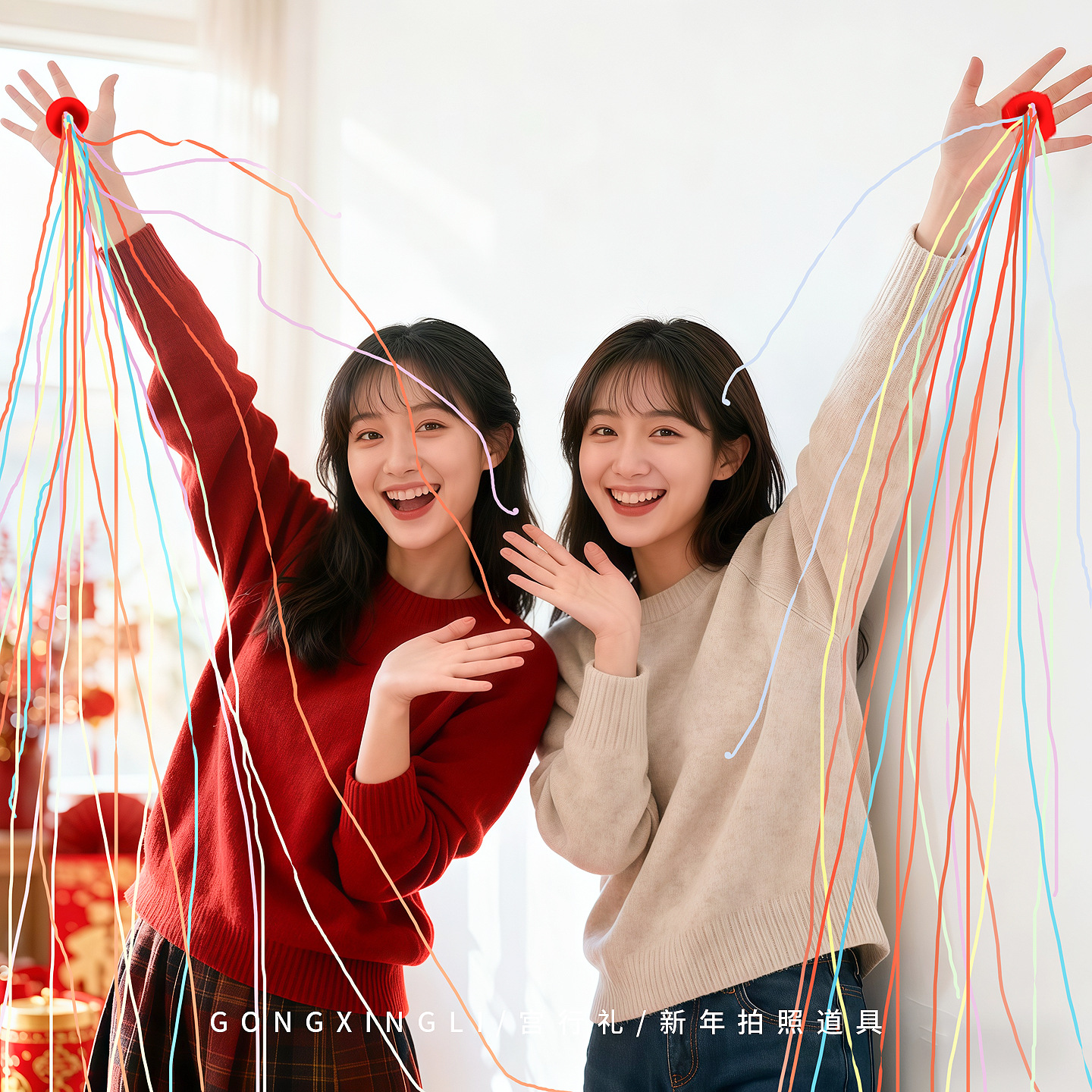 2026 Festival de Primavera Año Nuevo del Caballo Feliz Año Nuevo Fotografía Atmósfera Fuegos artificiales de mano Regalo mano tira cinta de Año Nuevo