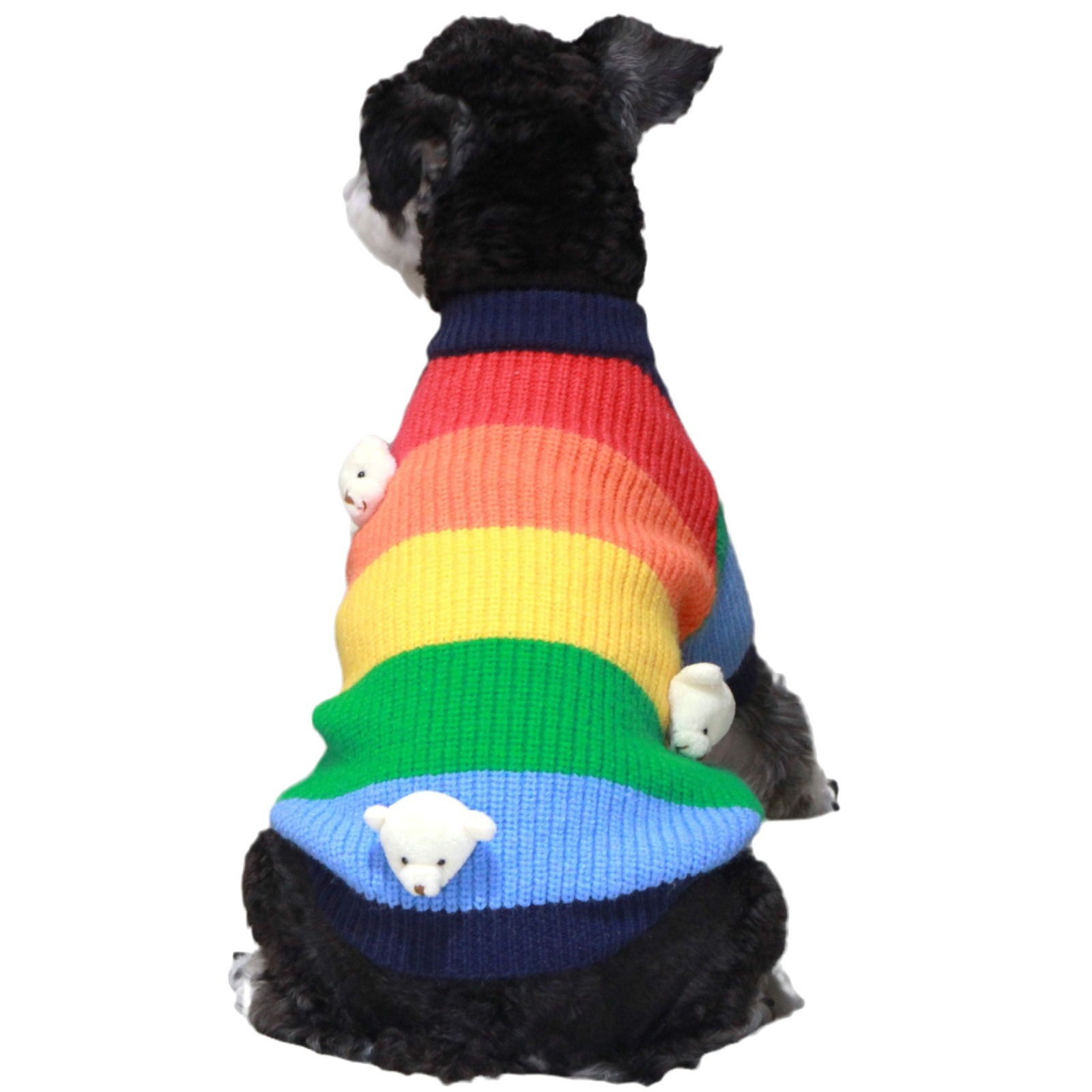 개 옷 겨울 따뜻한 FADOU SCHANERY BEARS 테디 차이 개 웨스트 하이랜드 애완 동물 스웨터 레인보우 니트