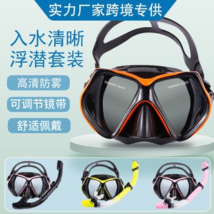 Cross-Border Adult Men's and Women's Silicone Diving Mask Snorkeling Suit Full Dry Large Frame Anti-Fog Diving Goggles