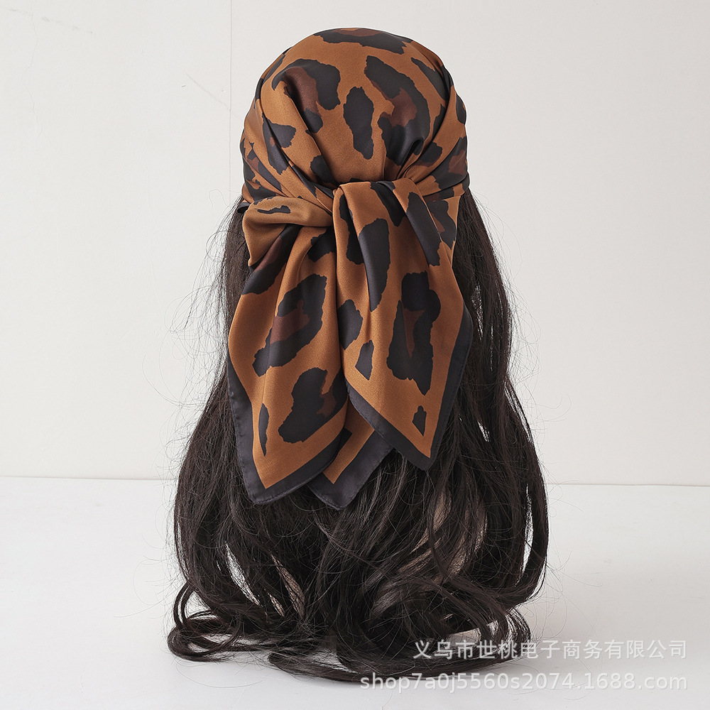 여성용 캐슈넛 스퀘어 실크 스카프 2025 신상 여성용 넥 스카프, 넥 액세서리, 넥밴드, 페이즐리 새틴 실크 스카프