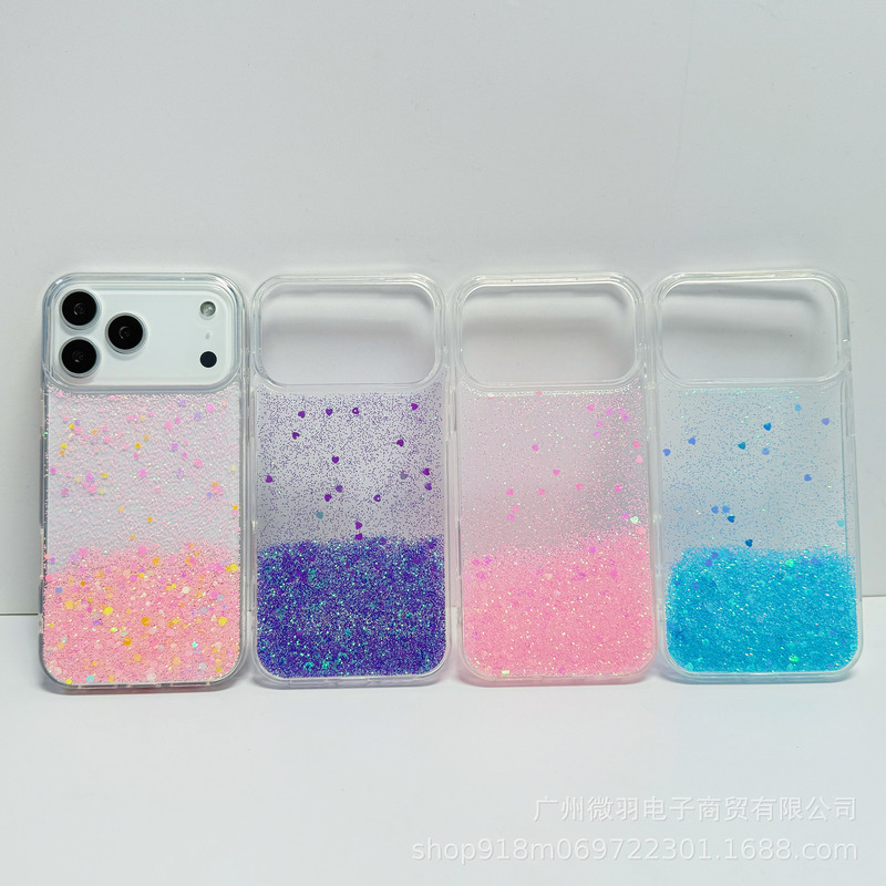 New Exquisite Cover with Liquid Sand Phone Case Suitable for Apple iPhone 17/16/15Pro14 Anti-Fall Protective Case