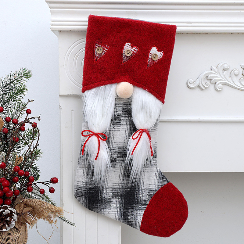 Christmas decorations Rudolph Christmas stocking gift bag children's candy socks gift bag sock pendant limited gift box