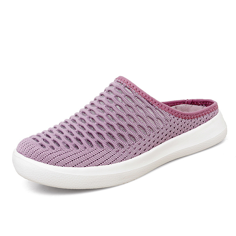 0889 Women's Shoes Flyknit Sandals Hollow Breathable Hole Mesh Mule Shoes Summer Slip-On Half Slippers Sports Sandals 0889 Women's Shoes Flyknit Sandals Hollow Breathable Hole Mesh Mule Shoes Summer Slip-On Half Slippers Sports Sandals