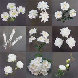 仿真迷雾白色系婚庆花材雾凇婚礼堂装饰路引插花吊顶假花塑料花