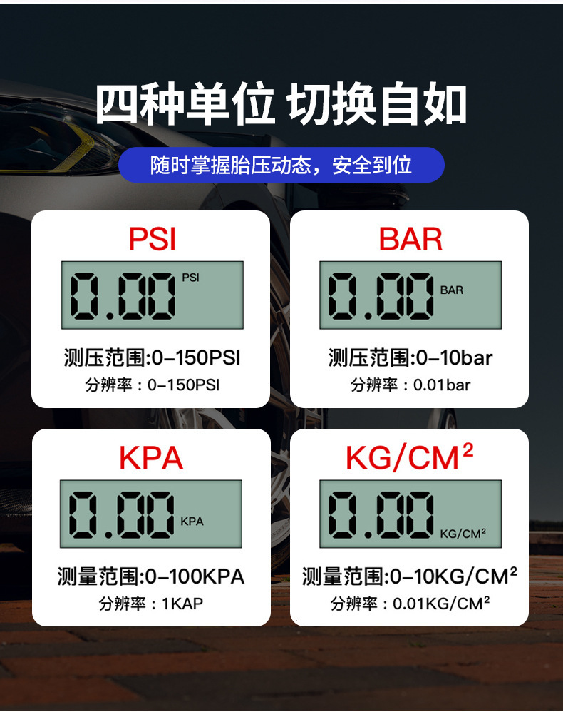 Mini Keychain Tire Pressure Gauge Car Tire Pressure Meter High-Precision Digital Display Tire Pressure Gauge Without Backlight