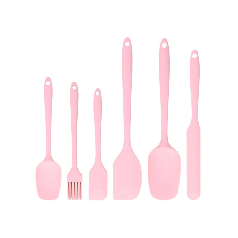 一体式硅胶刮刀6件套烘焙套装耐高温蛋糕抹刀奶油刀油刷Spatula|undefined