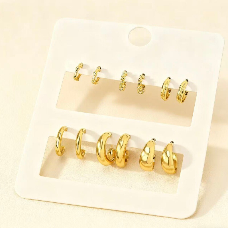 European and American Cross-Border Hot-Selling Earrings Metal C-Shaped High-End Personalized Earrings Twist Fashion Earrings Women's Simple Jewelry