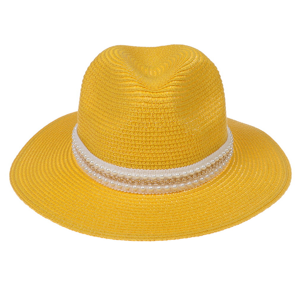 للجنسين أنيق أسلوب بسيط اللون الصامد طنف كبيرة قبعة فيدورا display picture 4