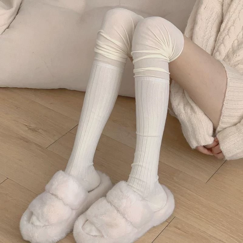 Гольфы до колена, весна–лето, стекающиеся гетры, one size, несколько цветов