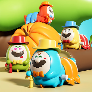 New cross-border spring hat chain caterpillar baby crawling catch grip parent-child interactive cute toy car wholesale