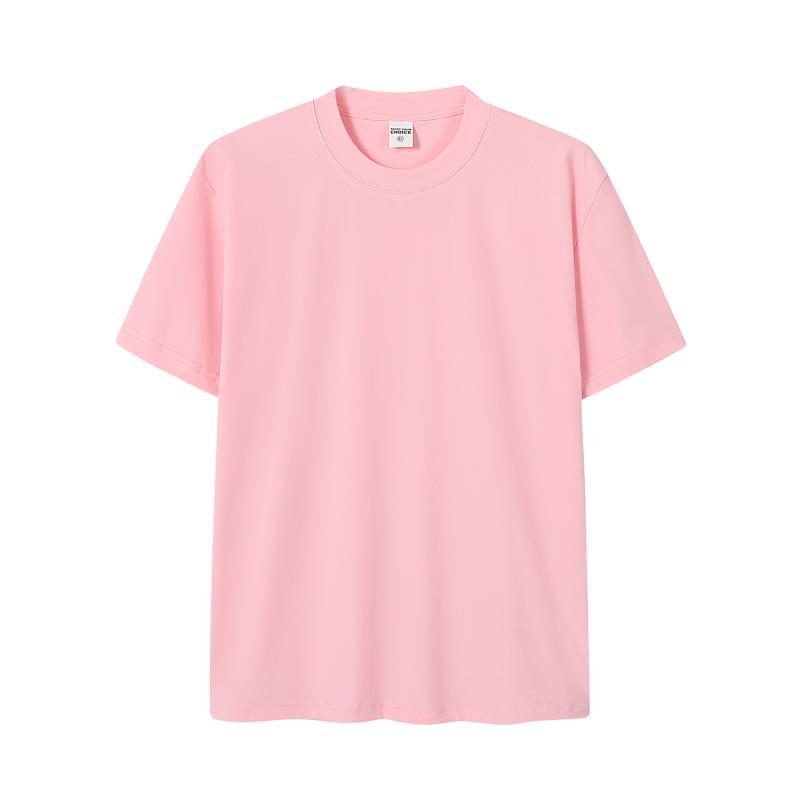 Camiseta de cuello redondo regular de hilo de spandex pesado de 230g, moda de verano