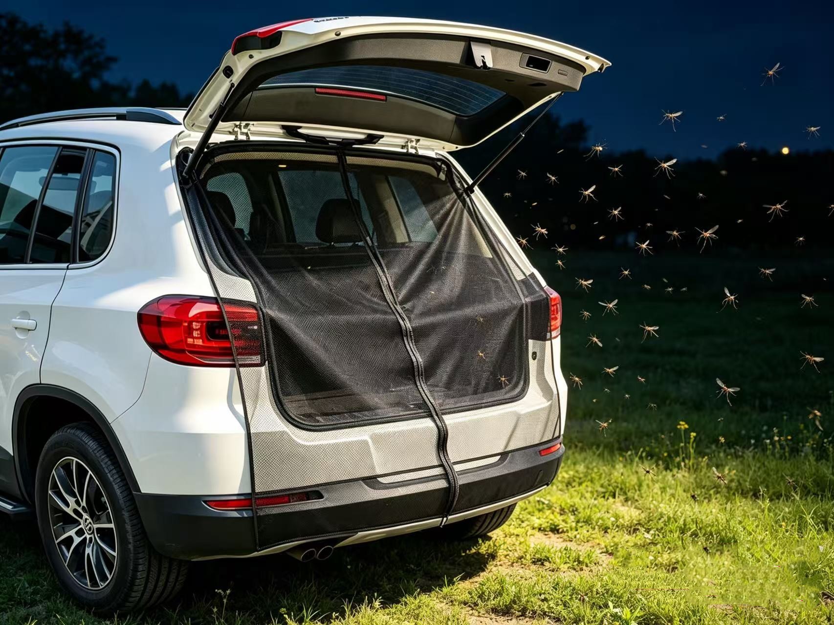 Car Trunk Mesh Sunshade Curtain, Anti-Mosquito Car Window Screen, Car Sun Protection and Heat Insulation Curtain, Car Privacy Mosquito Net