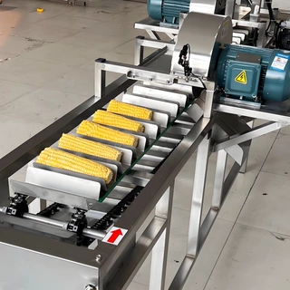 鲜食玉米加工流水线 大型鲜玉米蒸煮深加工设备 玉米切头去尾机