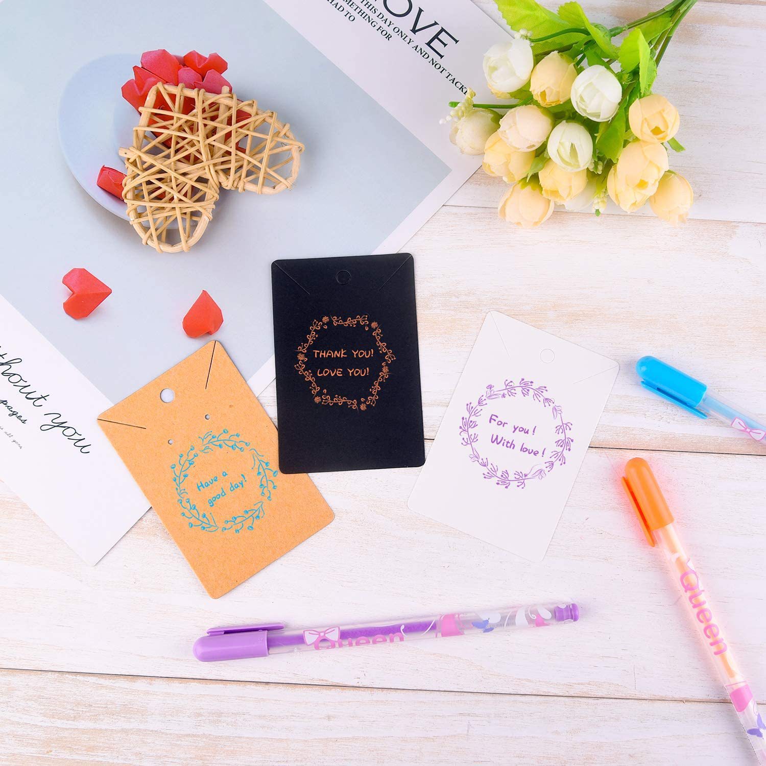 100 hojas de un paquete de tarjetas de cuero transfronterizas 6 * 9 collar en blanco tarjeta de papel joyería tarjeta de papel pendientes tarjeta de papel tarjeta de papel