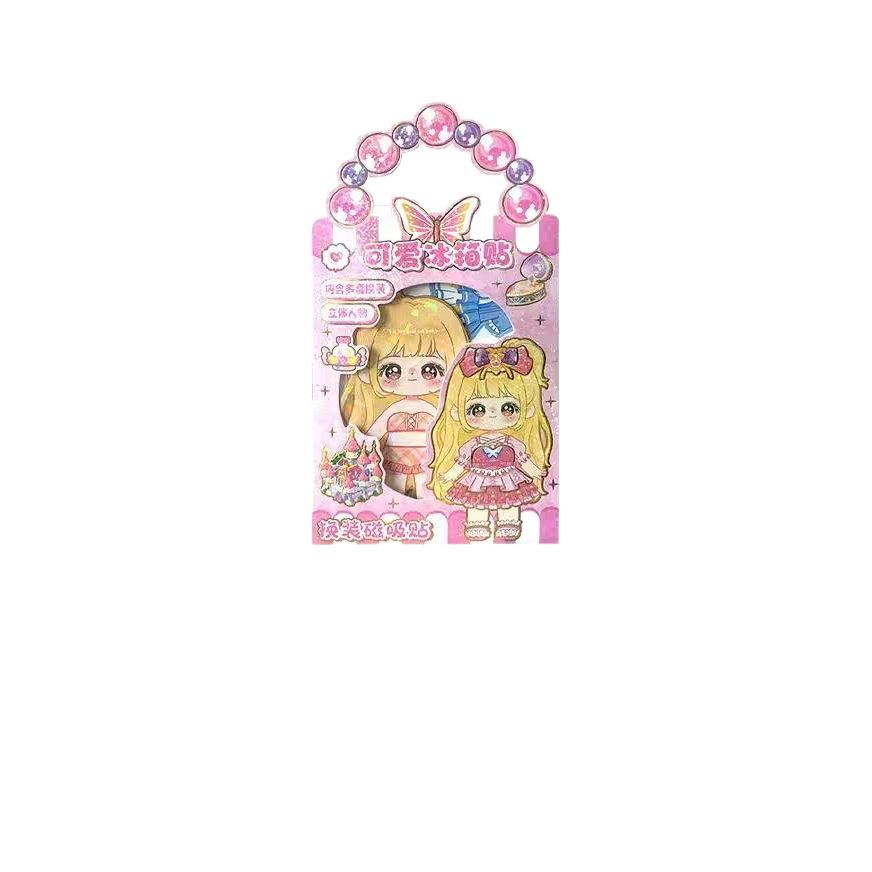 Princesa atracción magnética vestir pegatinas magnéticas pegatinas magnéticas para niños niñas juguetes repetidos refrigerador bricolaje dibujos animados creatividad