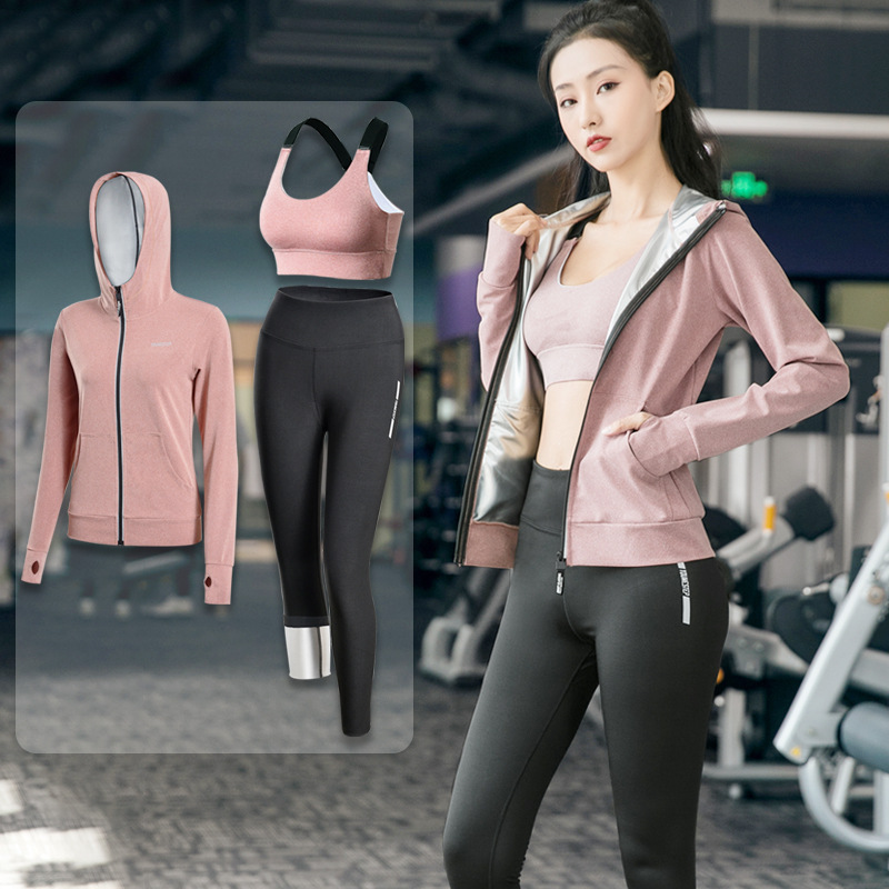 Sports Sweat Suit Women's Suit Weight-loss Suit Sweat Control Body Fitness Running Sweat-wicking Large Size Sweat-bursting Suit Sports Suit