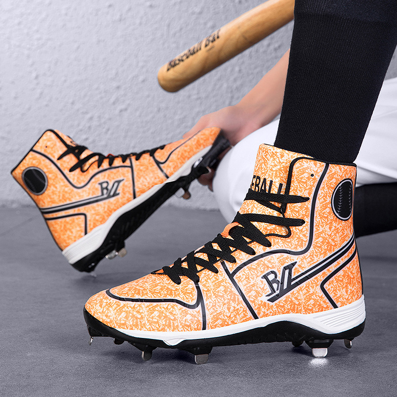 Fashionable Baseball Shoes, Professional Breathable Sports Shoes, Iron Spike Grip Anti-Slip Training Shoes, Men's Competition Softball Shoes