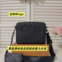 2025 新しい m lv メンズバッグメッセンジャーバッグ本革ブラックウォリアースリーインワンメンズバッグボックスバッグチェーンバッグ枕バッグ