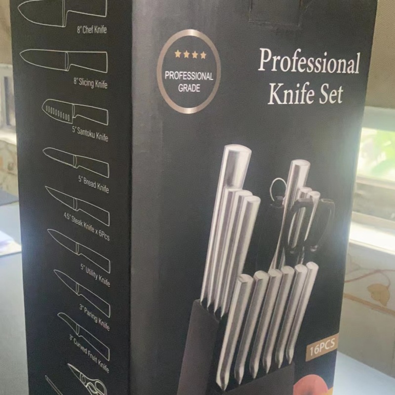 Hot sale transfronterizo de acero inoxidable con cuchillo de cuchillo conjunto de cuchillo de cocinero multifuncional conjunto de cuchillo de cuchillo