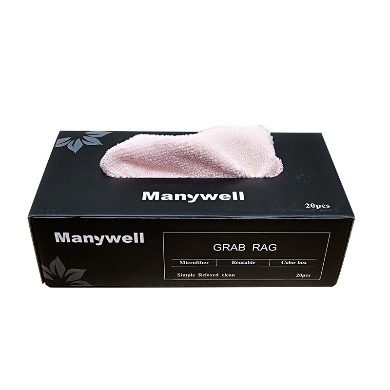 Съёмные микрофибровые салфетки для чистки (Manywell) в коробке-дозаторе, многоразовые, 20×20–22×28 см