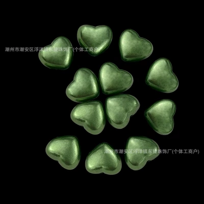 Beads Necklace Mobile Phone Chain — Zərgərlik ara hissələri - matcha-green-love-heart-9mm-hole-diameter-is-about-16mm-about-2400-piecescatties