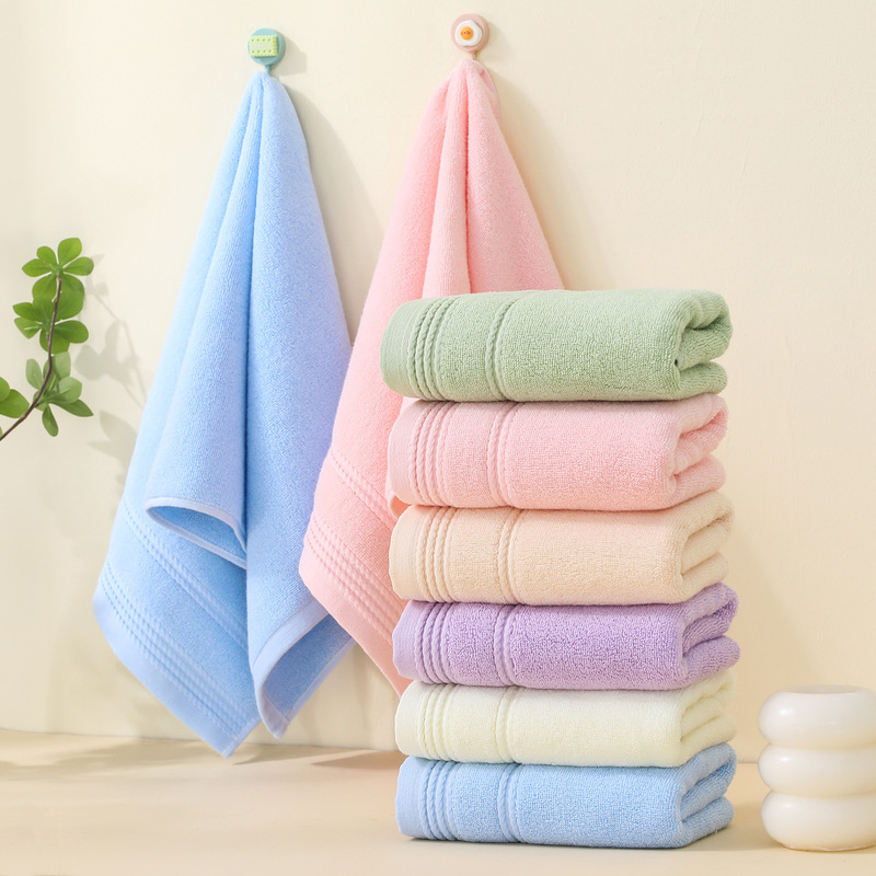 Pure Cotton 32-Strand Gift Towels Wholesale, Solid Color Macaron-Colored Face Towels, Absorbent, Non-Shedding, Embroidered Logo