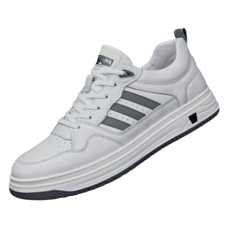 2024 Новая Весенняя повседневная мужская обувь с верхним слоем из воловьей кожи, модные спортивные дышащие Нескользящие кроссовки, повседневные спортивные