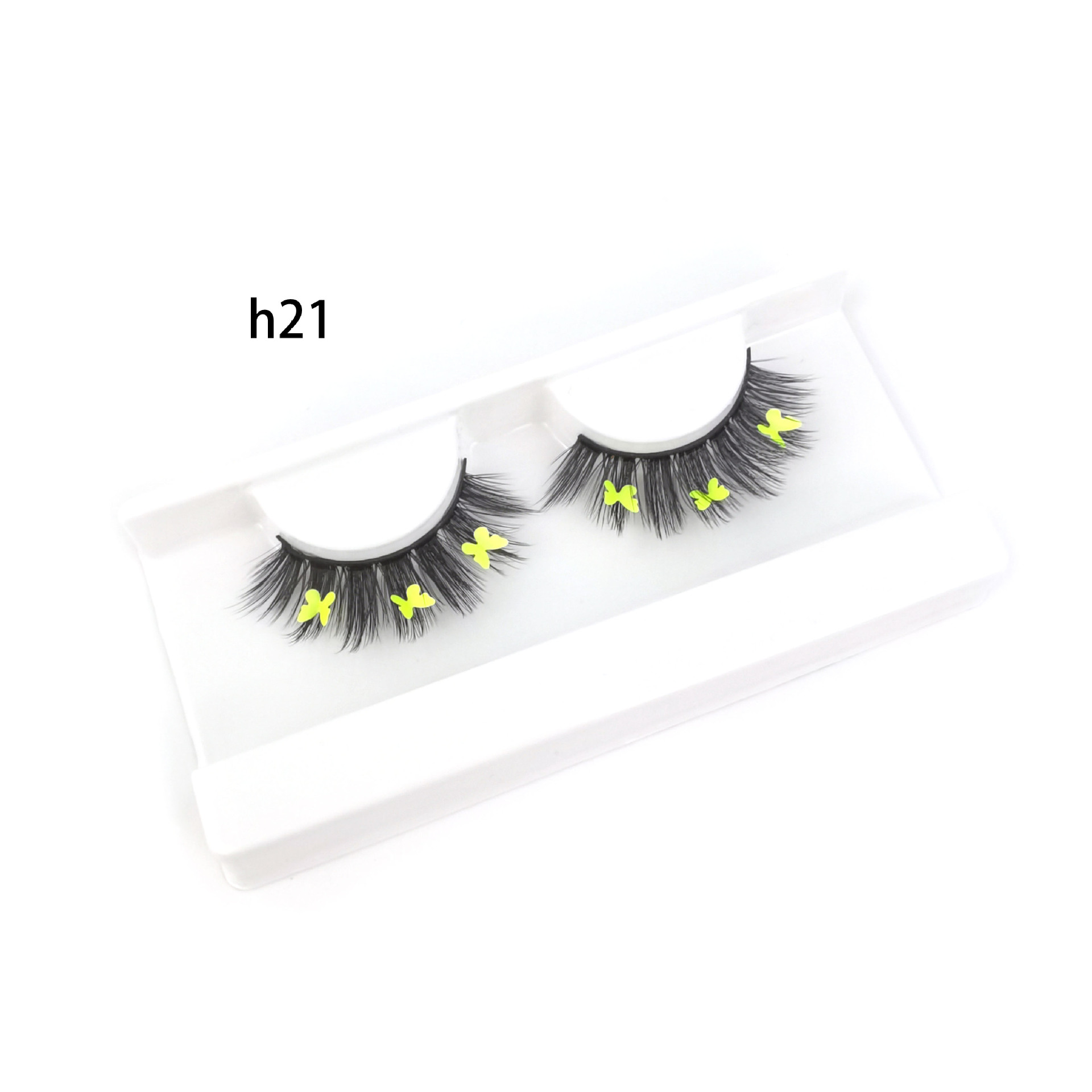 Festival de Navidad transfronterizo Venta caliente pestañas postizas color fluorescente mariposa diamante lentejuelas pestañas 3D maquillaje de escenario europeo y americano