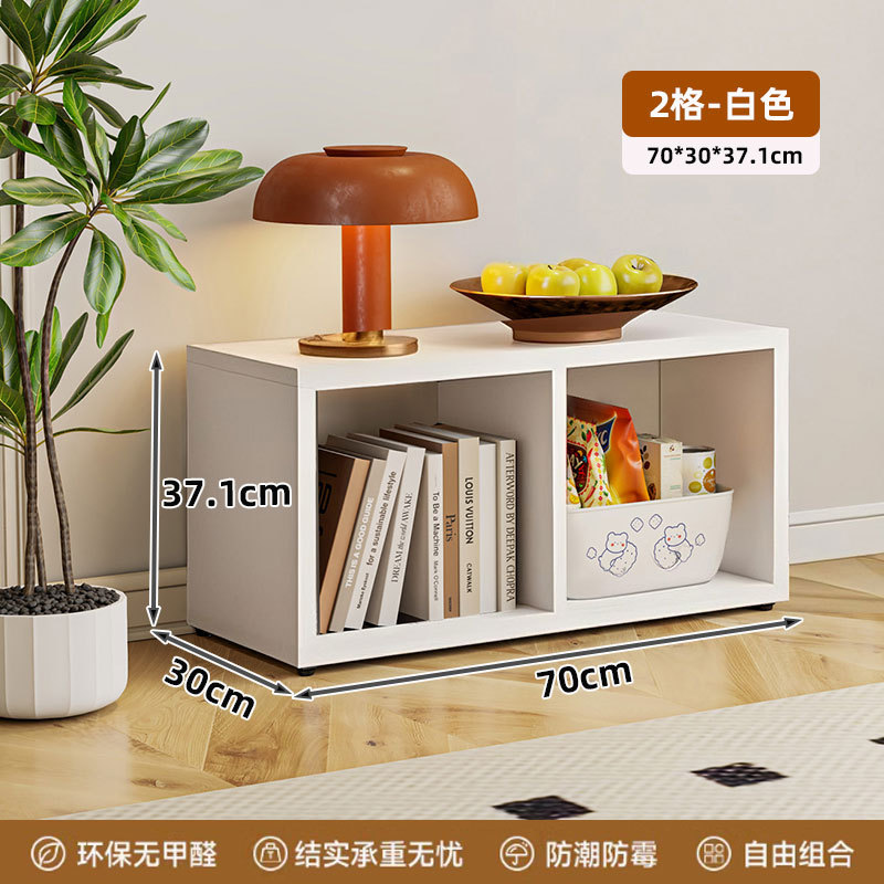 White grid cabinet with two columns on one floor 700*300*371