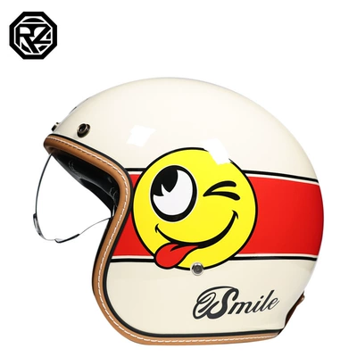 Orz Motorcycle Retro Helmet Men's Dəbilqə (Kaska) aksesuarları