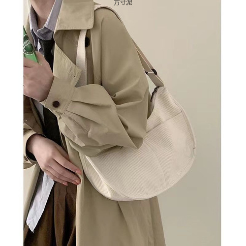 Stylish Ins Fall/Winter Crossbody Bag 2025 New Trend Student Small Bag Saddle Bag Unique Shoulder Bag Canvas Bag