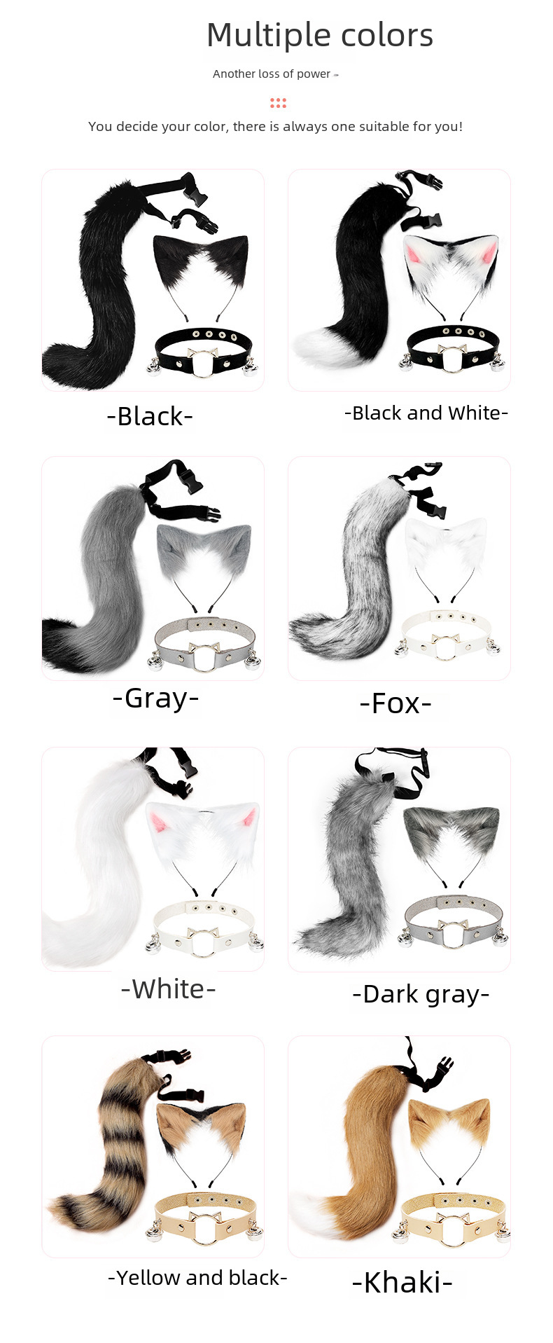 Conjunto de orejas de gato y cola de zorro 2