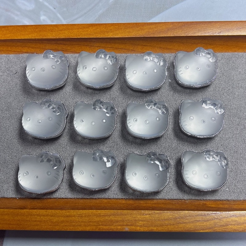 爆款天然白水晶磨砂kt猫盒子饰品配件 diy手串项链小红书抖音热销|undefined