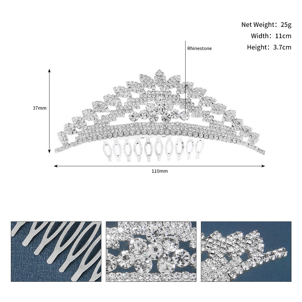 Bridal Headdress Comb Wedding Dress Hair Accessories Korean Studio Children's Bangs Comb Metal Crownert Comb