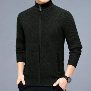 Cashmere Sweater Oversized Knitted Jacket with Vertical Collar Thick Knitted Fat High-end Cardigan Men's All-match Mountain Size Sweater