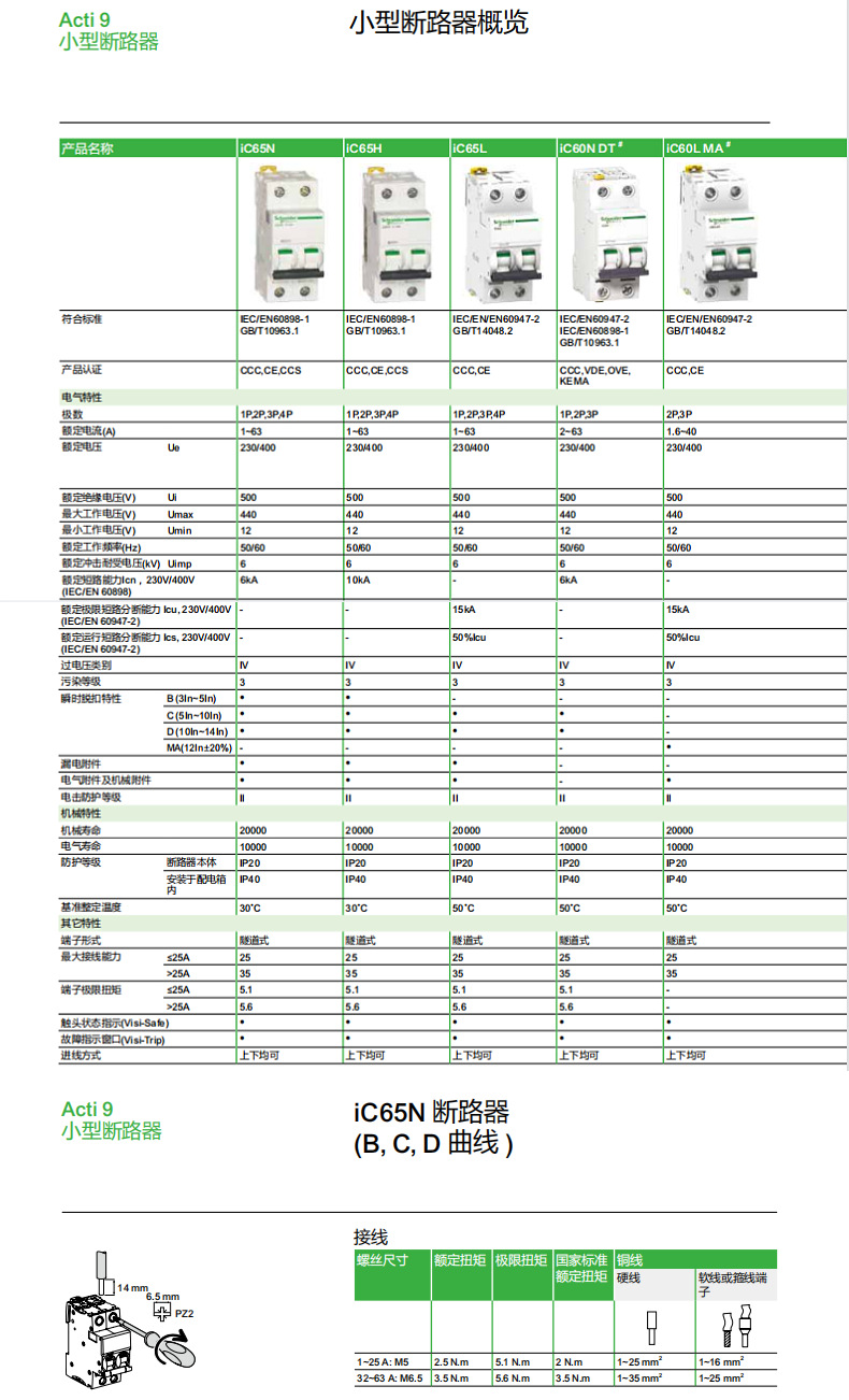 IC65系列小型断路器 iC65N 3P D32A 微型断路器 A9F18332阿里巴巴