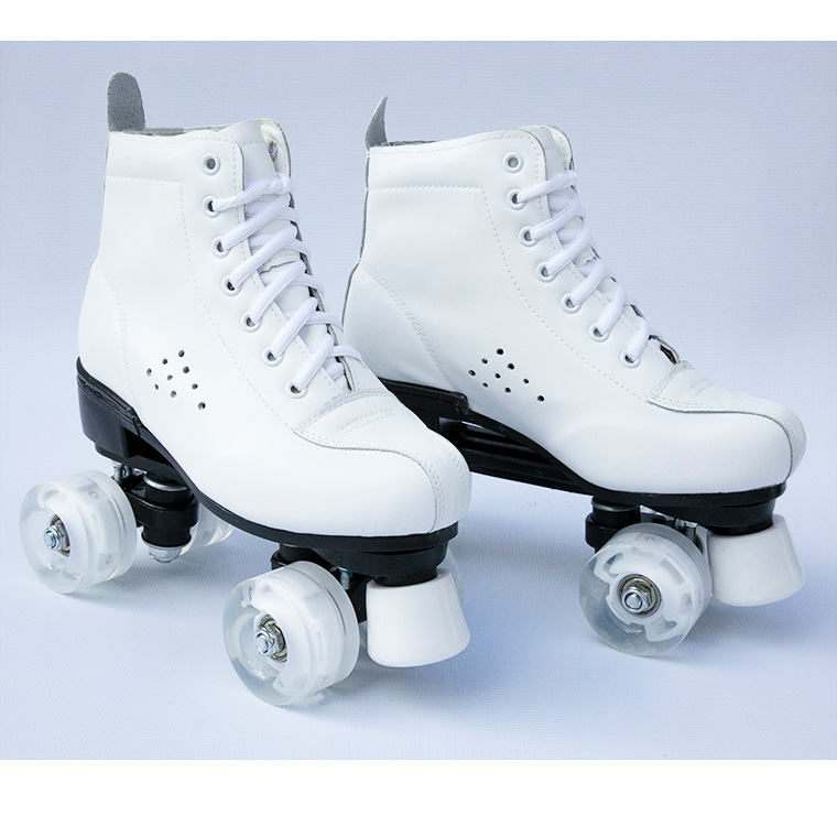 New Adult Double-Row Roller Skates, Children's Four-Wheel Skates, Adult Men's and Women's Roller Skates, Double-Row Roller Skates with Flashing Lights