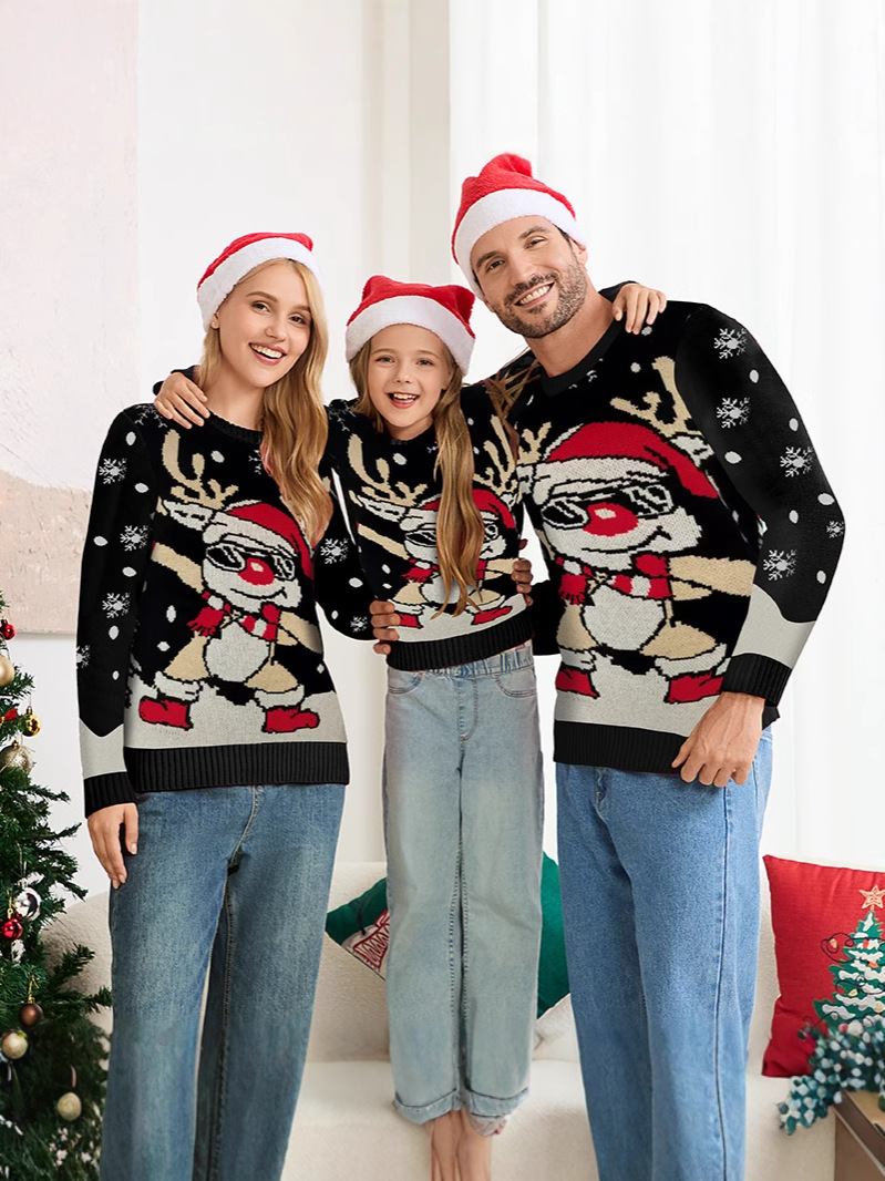 Europa y América suéter de Navidad suelto casual fábrica personalizada de Navidad alce Jacquard suéter nuevo otoño y invierno image 1