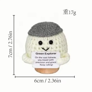 Cross-Border Popular Golf Card Series, Positive Energy, Handmade Crocheted Finished Product, Inspirational Decompression Woolen Doll