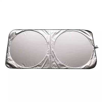 Car snow shield double ring titanium silver front visor - 150x70-medium-silver-coated-model-70-sun-protection-storage-bag