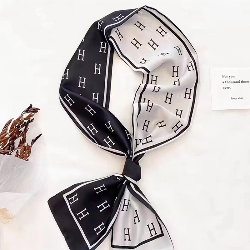 Pañuelo Largo de Seda Estampado de Poliéster, Mantenerse caliente, sombreado y a prueba de polvo, para Regalo