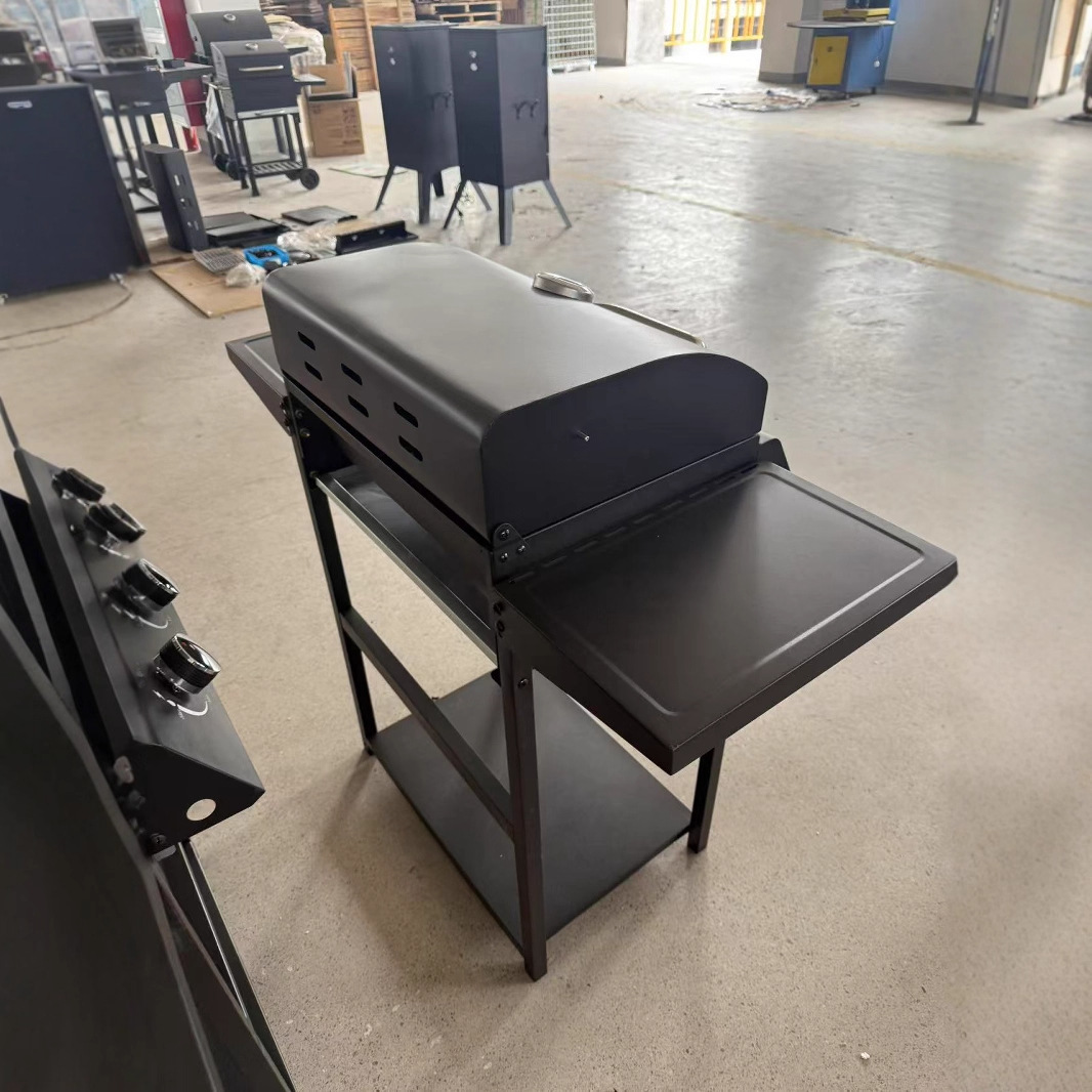 Parrilla de gas grande multifuncional con horno lateral, parrilla americana, campamento al aire libre, barbacoa de fiesta informal