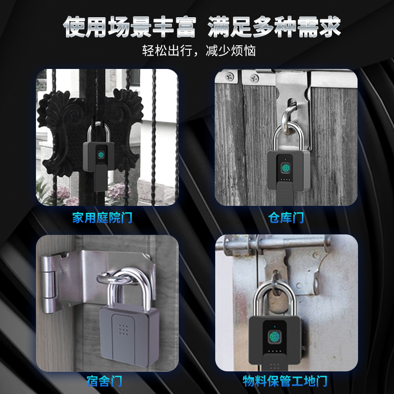 TTlock inteligente huella dactilar candado impermeable almacén dormitorio armario candado antirrobo huella dactilar con llave remoto graffiti