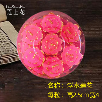 Float candle Floating smokeless Lotus lights candle Butter lamp 2 hour 28 Lotus candle oil lamp burning in front of the statue of Buddha