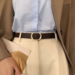 穴のないベルト女性の夏の新しいスタイルパンチフリー黒学生多用途韓国スタイルインスタイル装飾薄いズボンベルトトレンディ