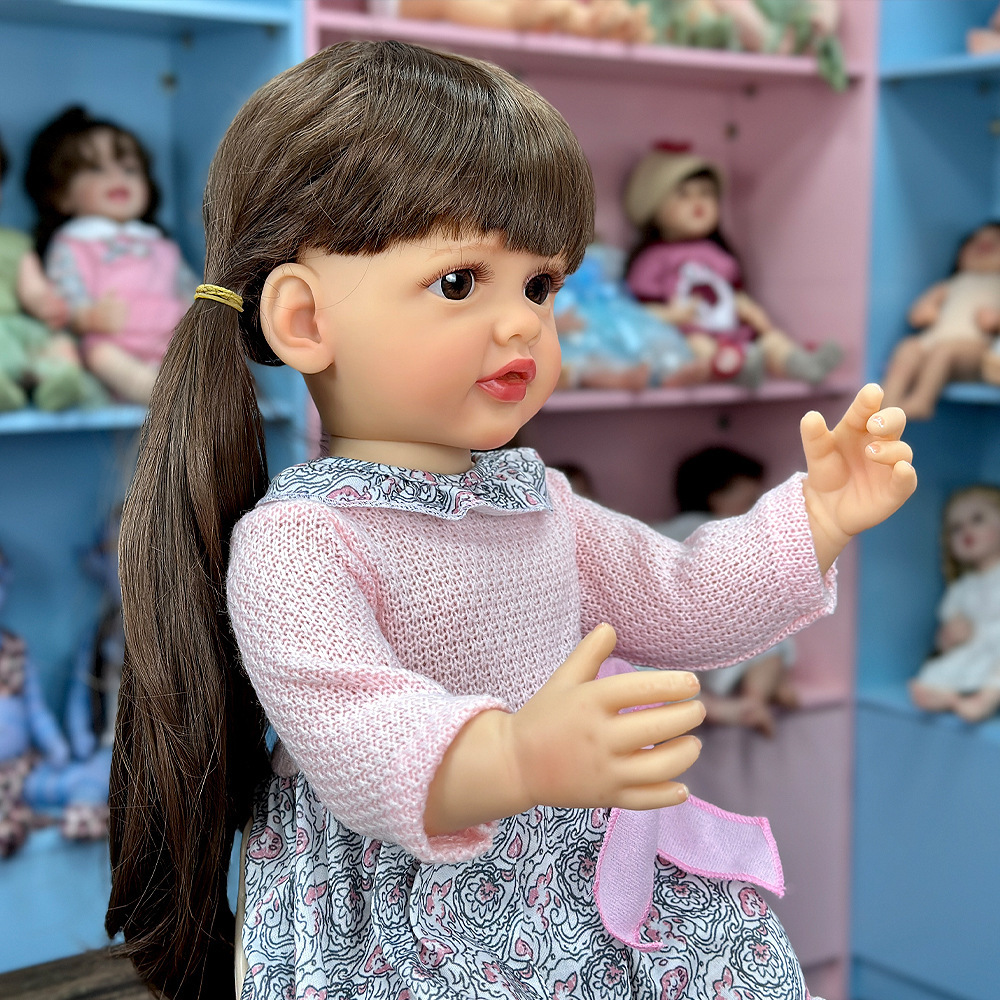Muñeca de 22 pulgadas cm muñeca simulación juguetes pesados juguetes de goma suave al por mayor muñecas para niñas muñecas de 55 mm bebé