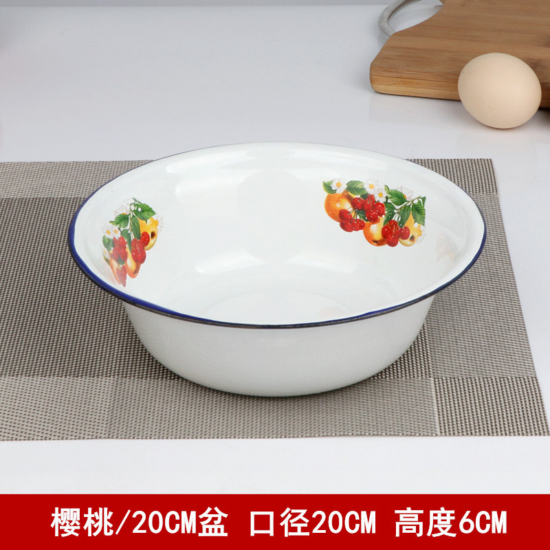 Clásico nostálgico esmalte cuenca profunda cuenca plana cuenca multipropósito esmalte cuenca de esmalte cuenca de sopa cuenca de sopa cuenca de mezcla cuenca profunda