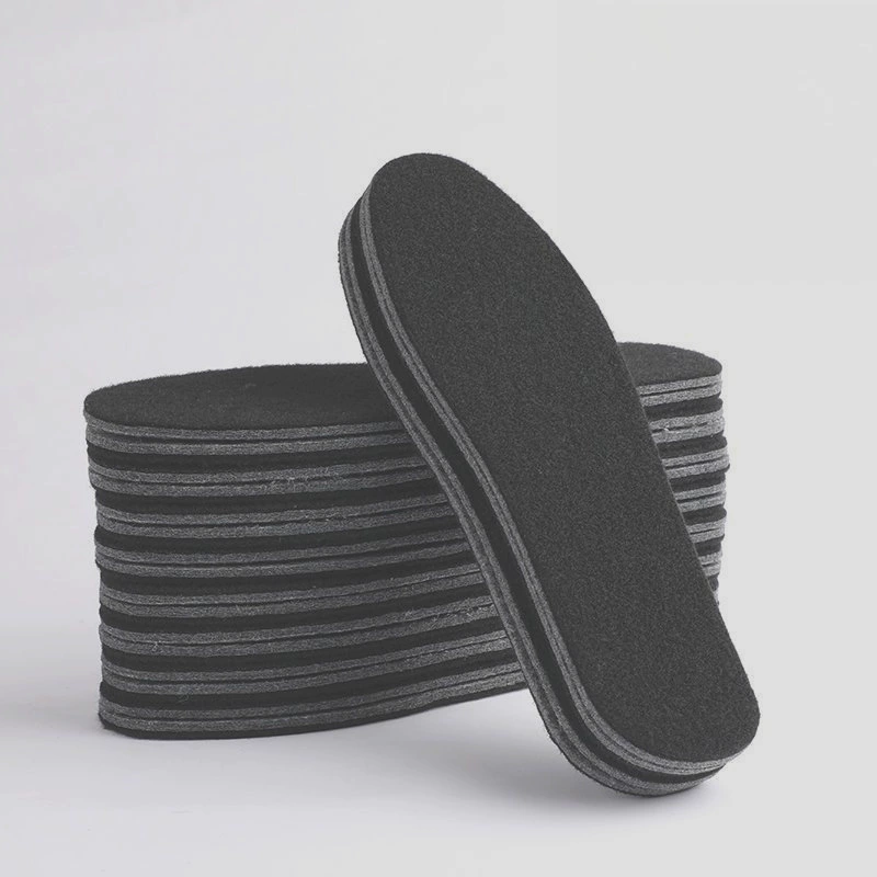 Войлочные стельки для мужчин и женщин впитывают пот, запахи и дышащие, свободно режут и рабочие, черные осенние и зимние толстые хлопчатобумажные стельки